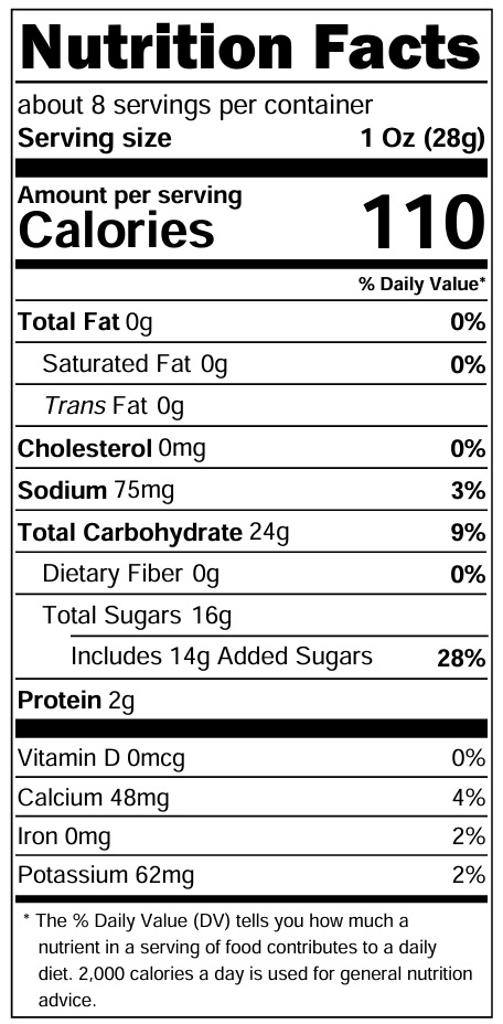 Fruit Crisp Topping Mix Nutrition Facts